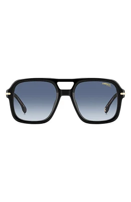 Carrera Eyewear 55mm Gradient Square Sunglasses in Stripe Black/Blue Shaded at Nordstrom