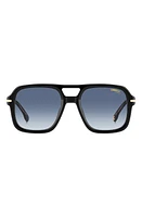 Carrera Eyewear 55mm Gradient Square Sunglasses in Stripe Black/Blue Shaded at Nordstrom