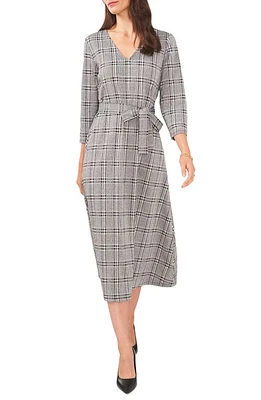 Chaus Glen Plaid Jacquard Midi Dress Black/White at Nordstrom,