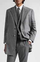 Thom Browne 4-Bar Patch Pocket Cashmere Felt Topcoat Medium Grey at