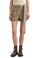 Dries Van Noten Peza Belted Cotton Cargo Shorts Beige 5 at Nordstrom, Us