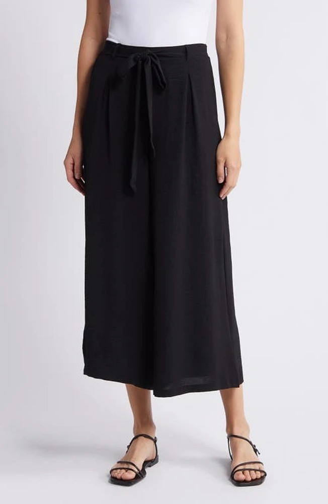 Bobeau Tie Waist Crop Wide Leg Pants at Nordstrom,