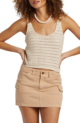 Billabong Hot Shot Open Stitch Cotton Sweater Tank Whitecap at Nordstrom,