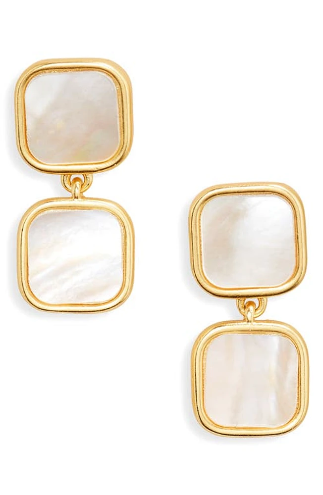 Madewell Mother-of-Pearl Drop Earrings in Vintage Gold at Nordstrom