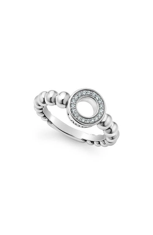 LAGOS Caviar Spark Diamond Open Circle Ring in Diamond/Silver at Nordstrom