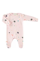 PAIGELAUREN Confetti Hacci Footie in Pink Confetti at Nordstrom, Size 6-9M