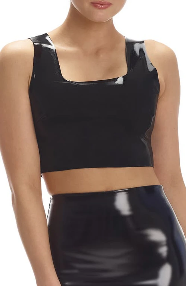 Commando Patent Faux Leather Crop Top Black at Nordstrom,