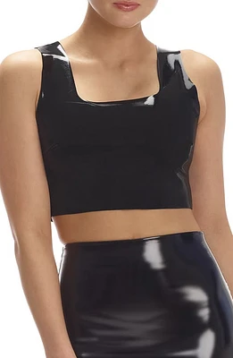 Commando Patent Faux Leather Crop Top Black at Nordstrom,