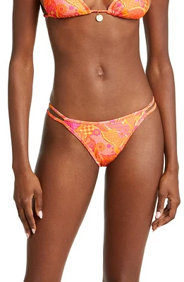 Kulani Kinis Strappy Bikini Bottoms Citrus Sunrise at Nordstrom,