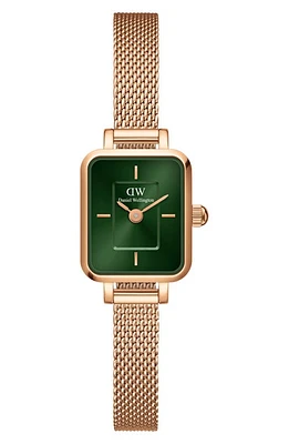 Daniel Wellington Quadro Mini Mesh Strap Watch, 15.4mm x 18.2mm in Rose Gold at Nordstrom