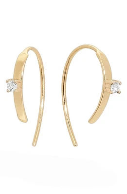 Lana Mini Flat Diamond Hoop Earrings in Yellow Gold at Nordstrom