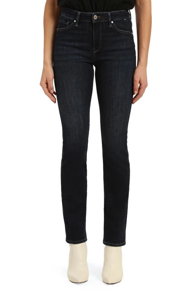 Mavi Jeans Kendra High Waist Straight Leg Deep Brushed Feather Blue at Nordstrom, X