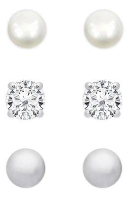 Lily Nily 3-Pair Stud Earrings in Silver at Nordstrom