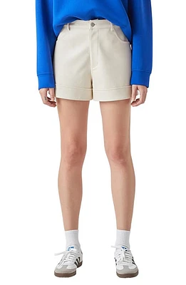 Grey Lab High Waist Faux Leather Shorts Cream at Nordstrom,