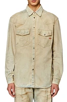 DIESEL D-Ocean Western Cotton & Hemp Denim Snap-Up Shirt at Nordstrom,