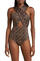 Ulla Johnson Keiran Crisscross One-Piece Swimsuit in Bronzite at Nordstrom, Size Small