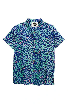 Boardies Kids' Leopard Print Button-Up Shirt Multi at Nordstrom,