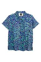 Boardies Kids' Leopard Print Button-Up Shirt Multi at Nordstrom,