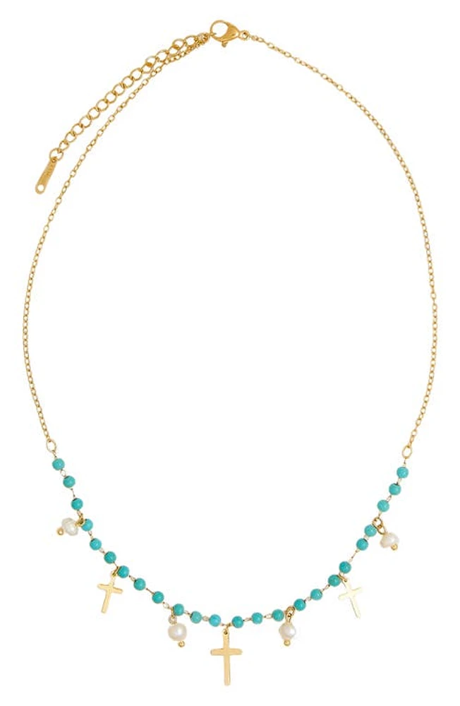 Petit Moments Farrah Frontal Necklace in Blue at Nordstrom