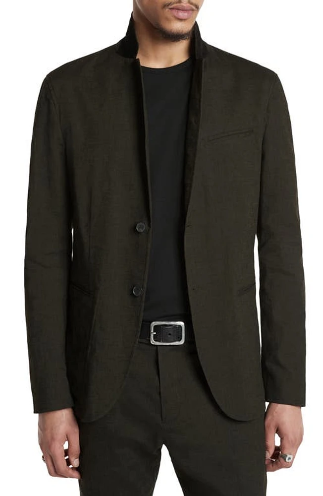 John Varvatos Allen Slim Fit Linen Blend Jacket Kelp at Nordstrom,