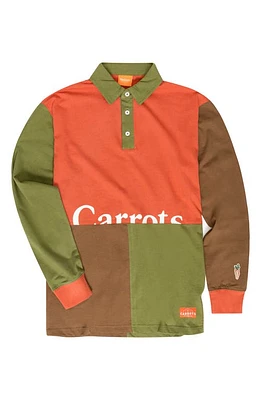 CARROTS BY ANWAR Colorblock Wordmark Logo Long Sleeve Graphic Rugby Polo Olive at Nordstrom,