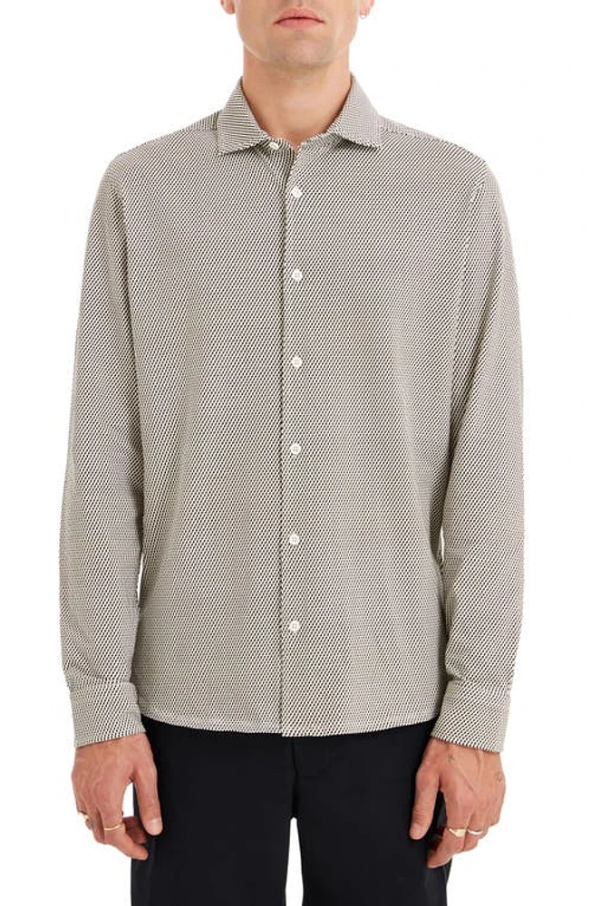 Sealskinz Hempnall Performance Organic Cotton Button-Up Shirt Cream/Olive at Nordstrom,