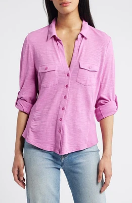 caslon(r) Roll Tab Knit Shirt at Nordstrom,