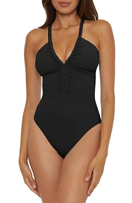 Soluna Braid Trim One-Piece Swimsuit at Nordstrom,