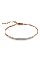 Monica Vinader Fiji Pavé Diamond Mini Bar Bracelet in Ros Gold at Nordstrom