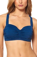 Rod Beattie Kore Shirred Bandeau Bikini Top Navy at Nordstrom,