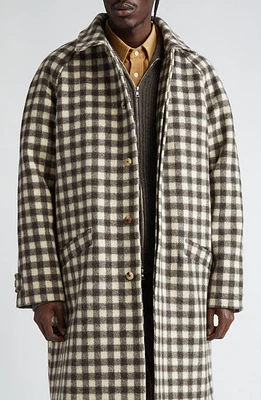 De Bonne Facture Parisian Check Raglan Sleeve Wool Coat Undyed at Nordstrom, Us