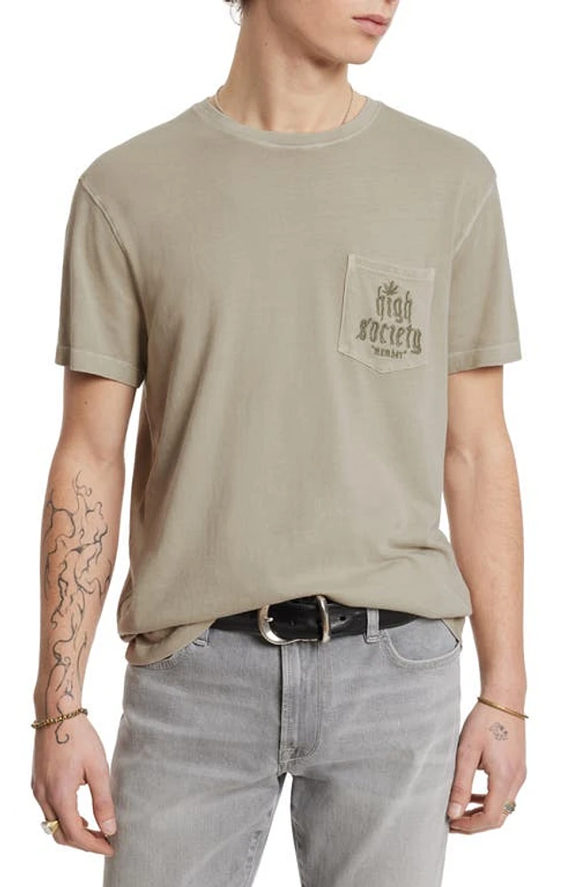 John Varvatos High Society Organic Cotton Graphic Tee in Fossil Grey at Nordstrom, Size Medium