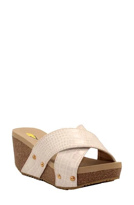 Volatile Riverside Platform Wedge Slide Sandal Crocodile Print at Nordstrom,