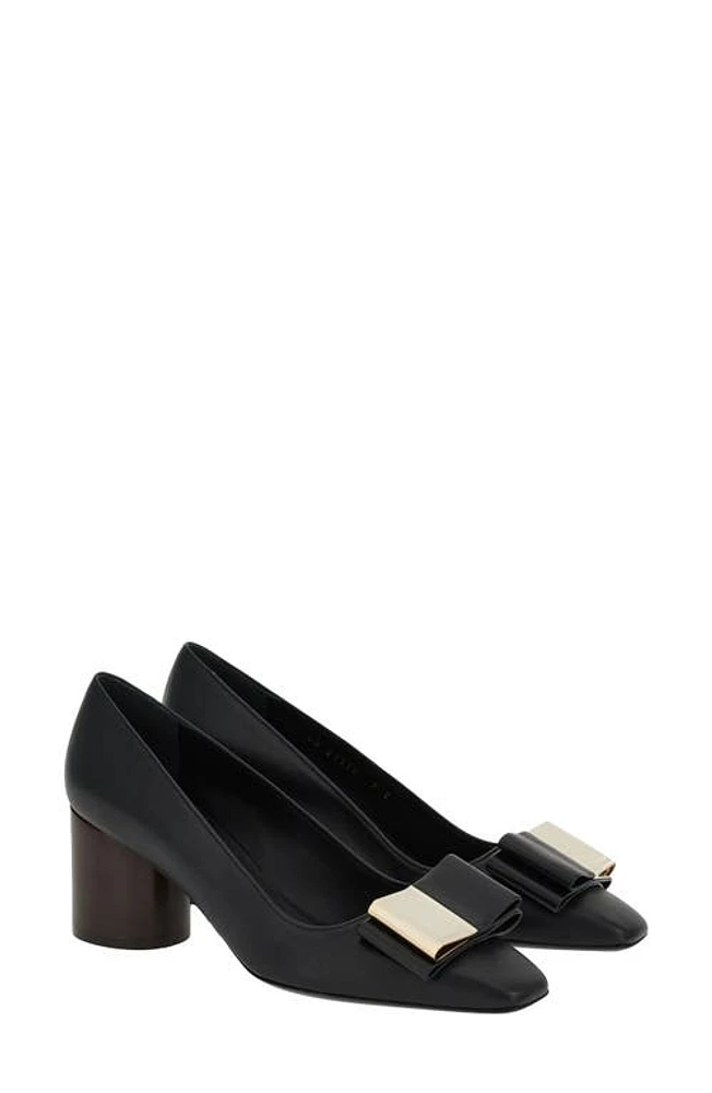 FERRAGAMO Lena Double Bow Pump Nero at Nordstrom,