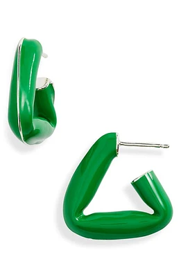 Bottega Veneta Enamel Hoop Earrings in Grass at Nordstrom