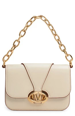 Valentino Garavani Small VLOGO Leather Shoulder Bag in Ivory at Nordstrom