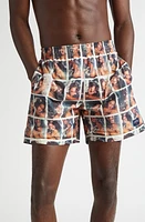 Noah x Antonio Lopez Print Swim Trunks Teal Multi at Nordstrom,