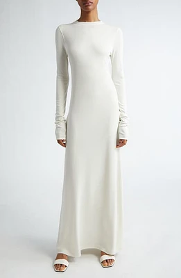 TOTEME Long Sleeve Jersey Maxi Dress Meringue at Nordstrom,