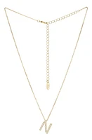 Ettika Crystal Initial Pendant Necklace in Gold- N at Nordstrom