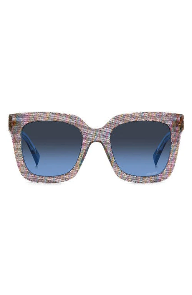 Missoni 52mm Square Sunglasses in Pink Pattern Multi/Blue at Nordstrom