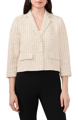 halogen(r) Tweed Crop Blazer New Ivory at Nordstrom,