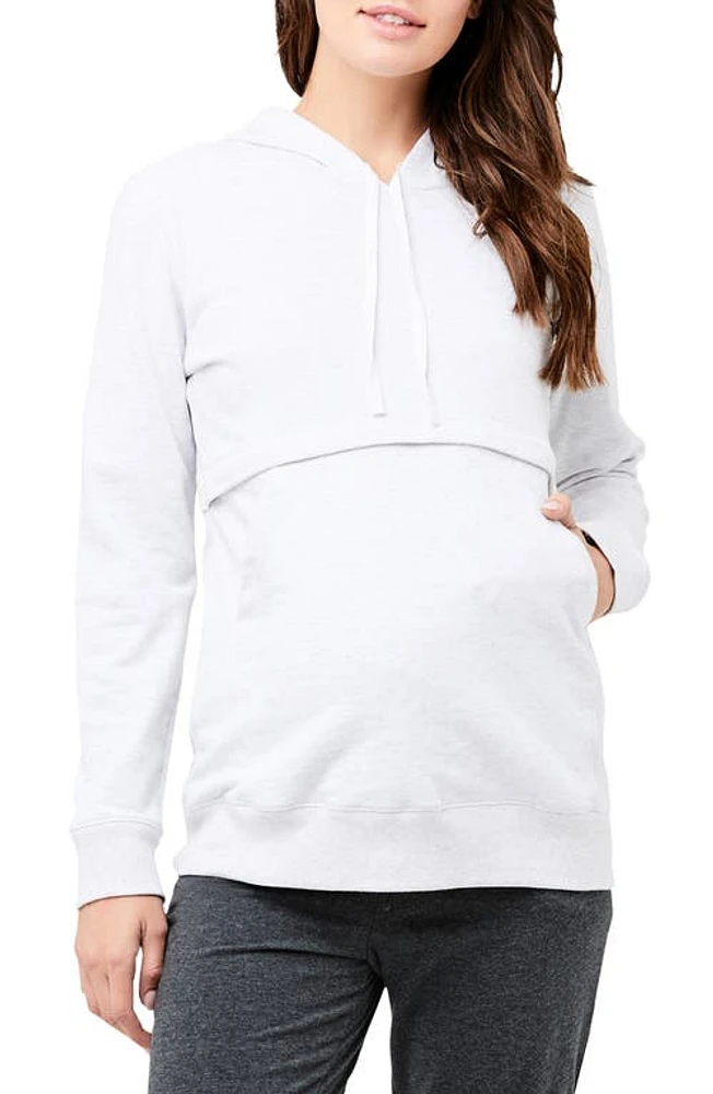 Ripe Maternity Kitty Cotton Blend Maternity/Nursing Hooded Sweatshirt Arctic at Nordstrom,