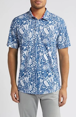 Swannies Trey Floral Golf Polo Navy at Nordstrom,