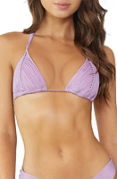 PQ SWIM Isla Macramé Triangle Bikini Top Violet at