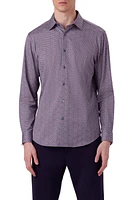 Bugatchi James OoohCotton Coin Dot Print Button-Up Shirt Purple/Burgundy at Nordstrom,