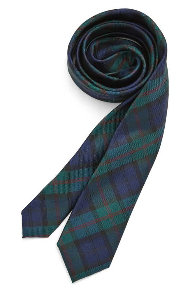 Nordstrom Matching Family Moments Plaid Silk Tie in Green Vineyard Hunter Plaid at Nordstrom