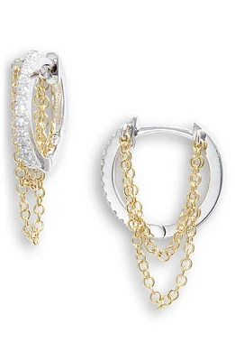 Meira T Chain Huggie Hoop Earrings in Yellow Gold at Nordstrom