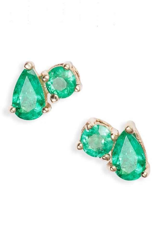 Anzie x Mel Soldera Jumelle Emerald Stud Earrings in Green at Nordstrom