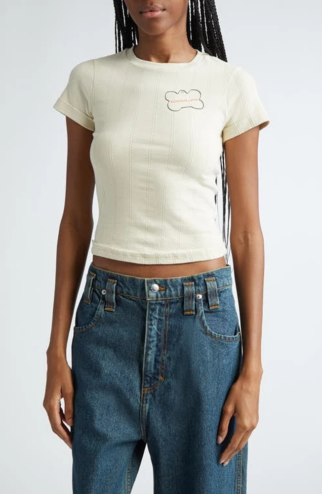 Eckhaus Latta Brutal Bone Stretch Cotton Baby Tee in Oatmeal at Nordstrom, Size X-Small