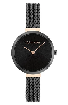 Calvin Klein Mesh Strap Watch, 28mm in Black at Nordstrom